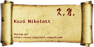 Kozó Nikolett névjegykártya