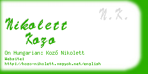 nikolett kozo business card